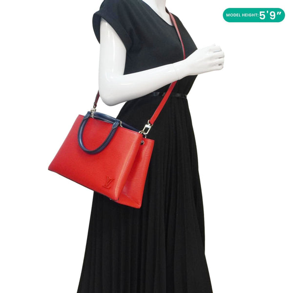 LOUIS VUITTON Kleber PM Epi Leather Shoulder Bag Red