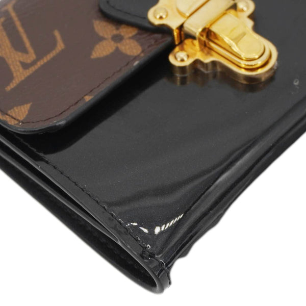 LOUIS VUITTON Cherrywood Monogram Canvas Compact Wallet Black