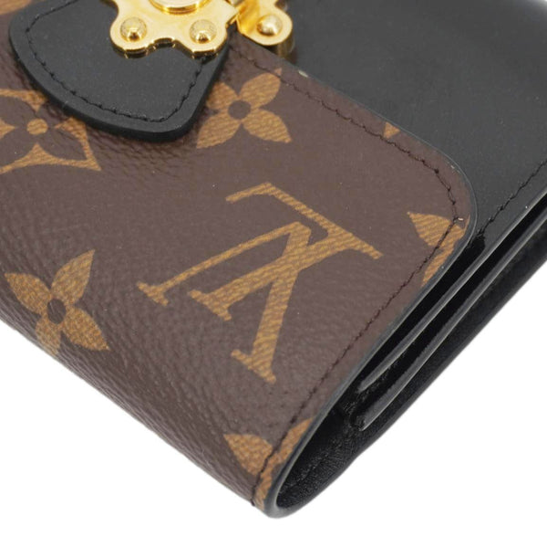 LOUIS VUITTON Cherrywood Monogram Canvas Compact Wallet Black