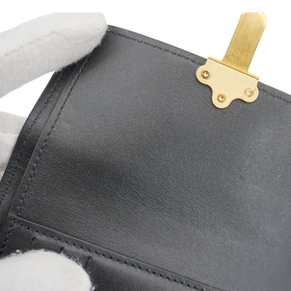 LOUIS VUITTON Cherrywood Monogram Canvas Compact Wallet Black