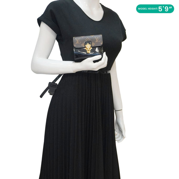 LOUIS VUITTON Cherrywood Monogram Canvas Compact Wallet Black