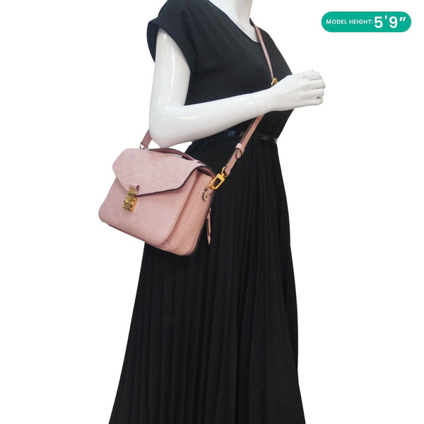 LOUIS VUITTON Metis Pochette Empreinte Leather Crossbody Bag Pink