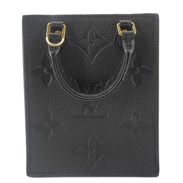 LOUIS VUITTON Petit Sac Plat Monogram Empreinte Leather Shoulder Bag Black