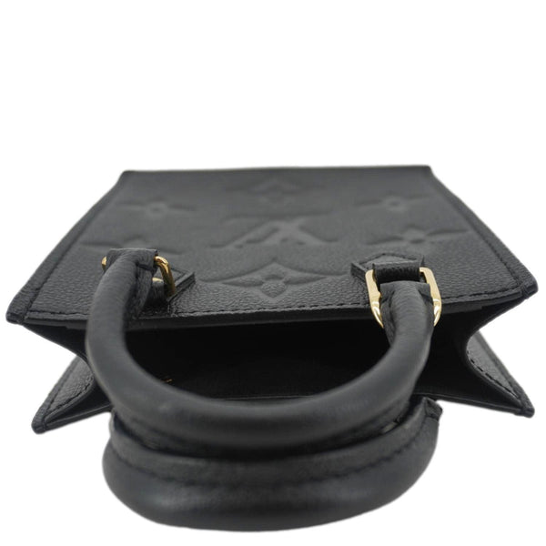 LOUIS VUITTON Petit Sac Plat Monogram Empreinte Leather Shoulder Bag Black