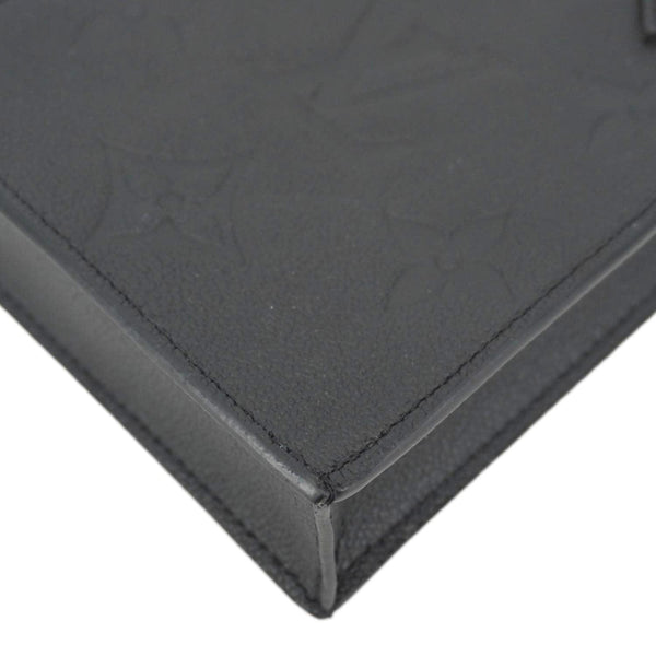 LOUIS VUITTON Petit Sac Plat Monogram Empreinte Leather Shoulder Bag Black