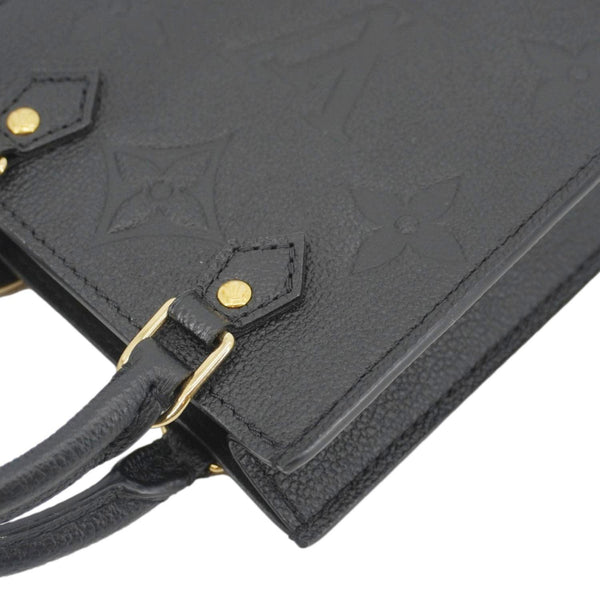 LOUIS VUITTON Petit Sac Plat Monogram Empreinte Leather Shoulder Bag Black