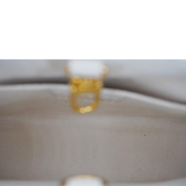 LOUIS VUITTON Onthego BB Giant Monogram Empreinte Leather Tote Shoulder Bag Cream