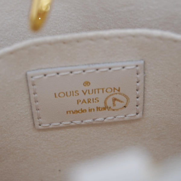 LOUIS VUITTON Onthego BB Giant Monogram Empreinte Leather Tote Shoulder Bag Cream