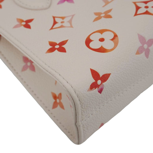 LOUIS VUITTON Onthego BB Giant Monogram Empreinte Leather Tote Shoulder Bag Cream