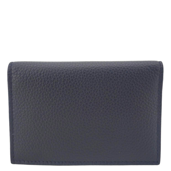 CHRISTIAN DIOR AND KAWS Calfskin Leather Vertical Bifold Card Holder Navy Blue