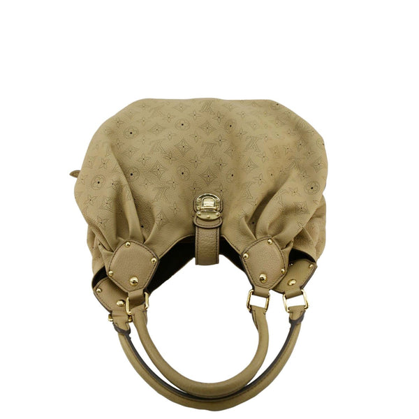 LOUIS VUITTON Solar Large Mahina Leather Beige Hobo Bag upper look