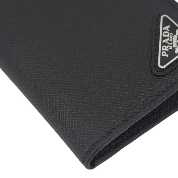 PRADA Saffiano Leather Card Holder Wallet Black