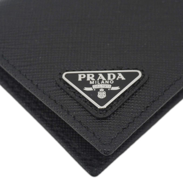 PRADA Saffiano Leather Card Holder Wallet Black