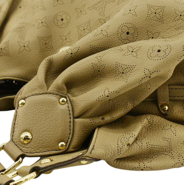 LOUIS VUITTON Solar Large Mahina Leather Hobo Bag Beige