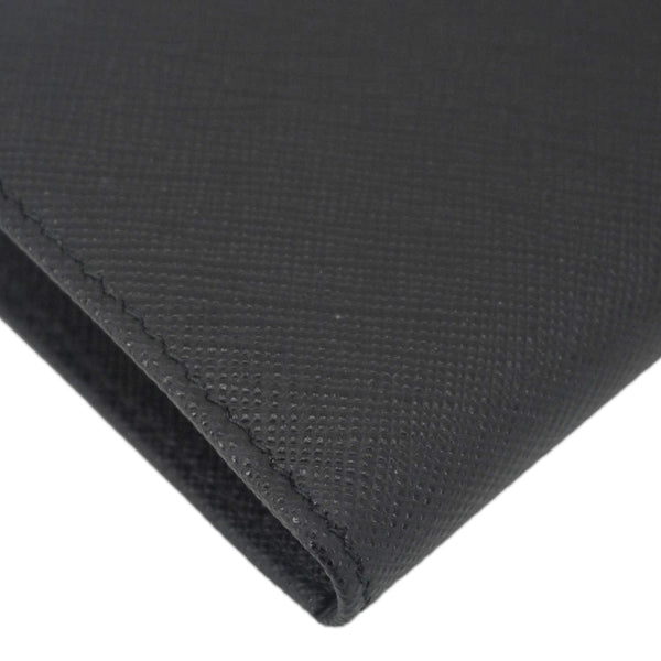 PRADA Saffiano Leather Card Holder Wallet Black