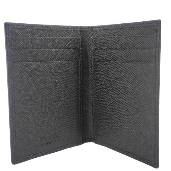 PRADA Saffiano Leather Card Holder Wallet Black