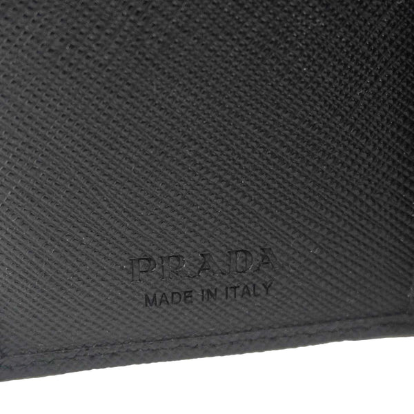 PRADA Saffiano Leather Card Holder Wallet Black