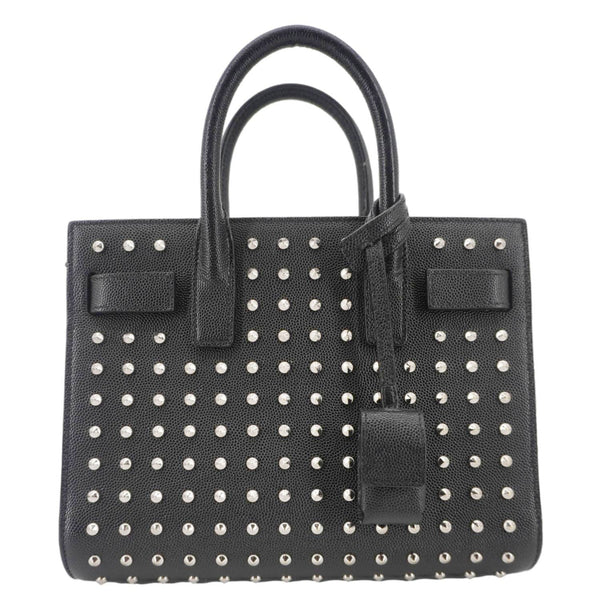 YVES SAINT LAURENT Studded Sac De jour Leather Shoulder Bag Black