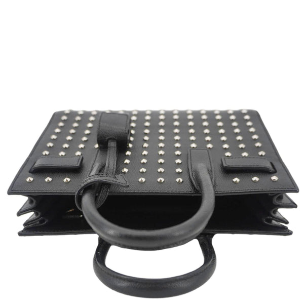 YVES SAINT LAURENT Studded Sac De jour Leather Shoulder Bag Black