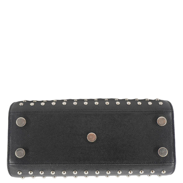 YVES SAINT LAURENT Studded Sac De jour Leather Shoulder Bag Black