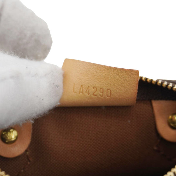 LOUIS VUITTON Nano Speedy Monogram Canvas Crossbody Bag Brown