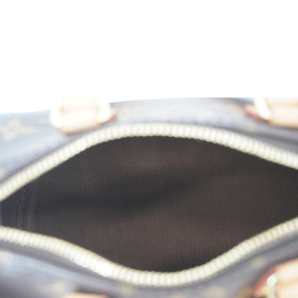 LOUIS VUITTON Nano Speedy Monogram Canvas Crossbody Bag Brown