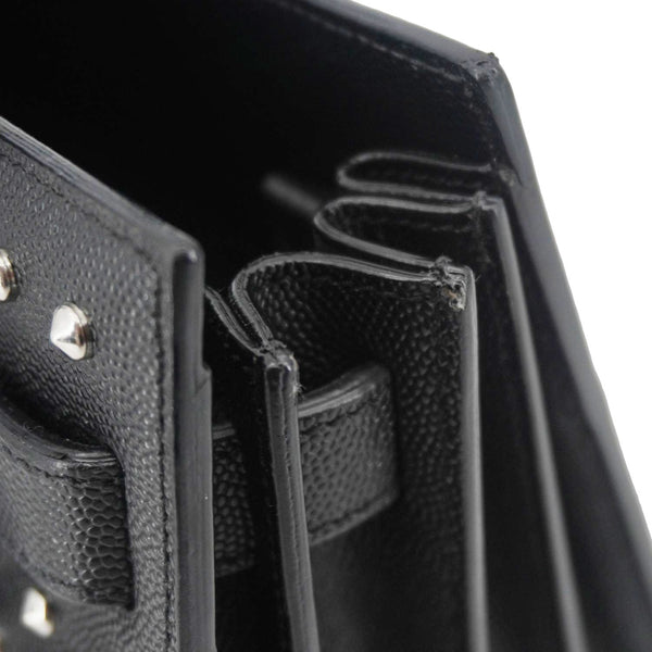 YVES SAINT LAURENT Studded Sac De jour Leather Shoulder Bag Black