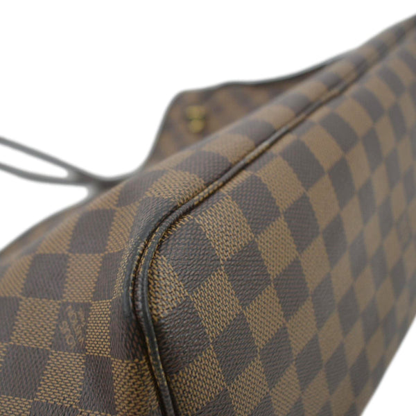 LOUIS VUITTON Shoulder Bag MM Damier Ebene Tote brown lower left view