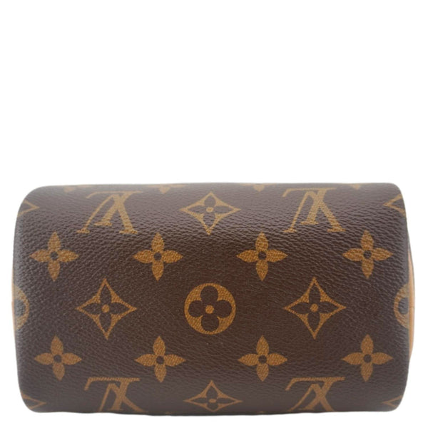 LOUIS VUITTON Nano Speedy Monogram Canvas Crossbody Bag Brown
