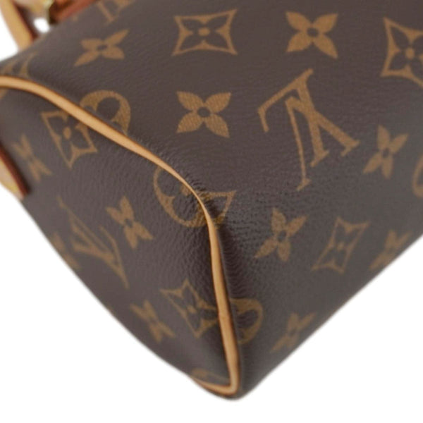 LOUIS VUITTON Nano Speedy Monogram Canvas Crossbody Bag Brown