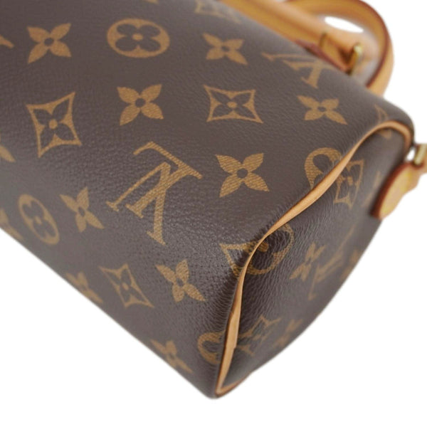 LOUIS VUITTON Nano Speedy Monogram Canvas Crossbody Bag Brown