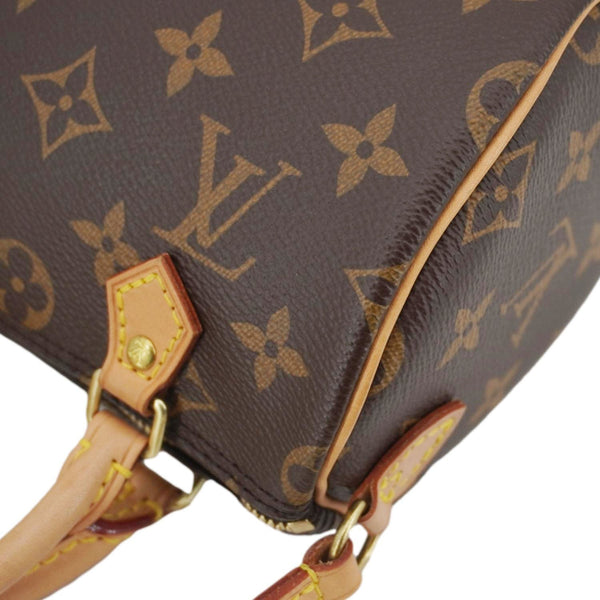 LOUIS VUITTON Nano Speedy Monogram Canvas Crossbody Bag Brown