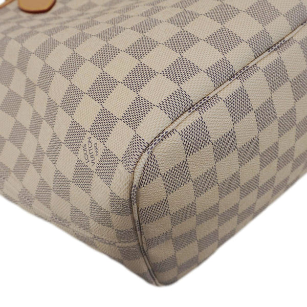 LOUIS VUITTON Neverfull MM Damier Azur Tote Shoulder Bag White