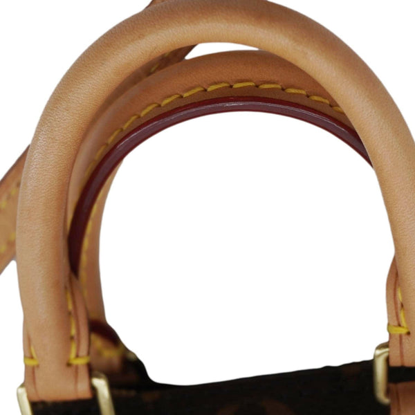 LOUIS VUITTON Nano Speedy Monogram Canvas Crossbody Bag Brown