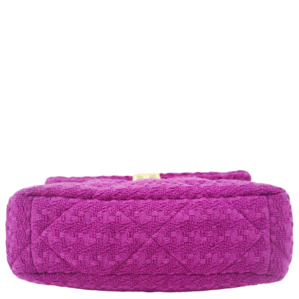 CHANEL 19 Flap Quilted Tweed Shoulder Bag Purple