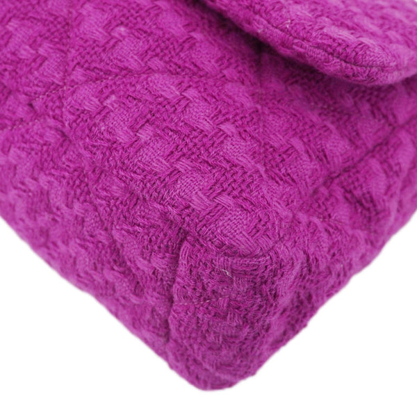 CHANEL 19 Flap Quilted Tweed Shoulder Bag Purple