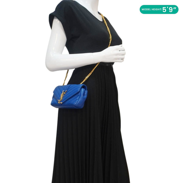 YVES SAINT LAURENT Classic Baby Monogram Crossbody Bag - Model Carrying