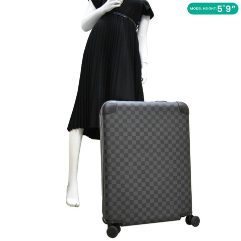 LOUIS VUITTON Horizon 55 Rolling Suitcase Black back look