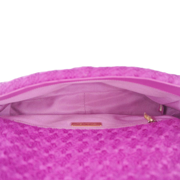 CHANEL 19 Flap Quilted Tweed Shoulder Bag Purple