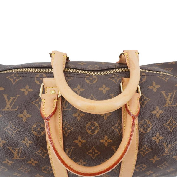 LOUIS VUITTON Keepall 45 Bandouliere Monogram Canvas Travel Bag Brown