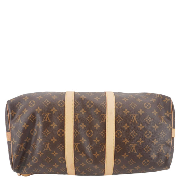 LOUIS VUITTON Keepall 45 Bandouliere Monogram Canvas Travel Bag Brown