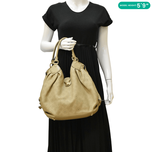 LOUIS VUITTON Solar Large Mahina Leather Beige Hobo Bag dummy look