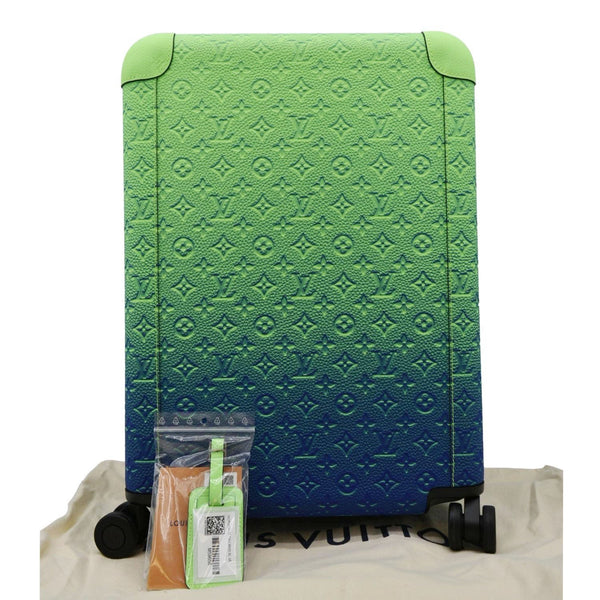 LOUIS VUITTON Illusion Horizon 55 eather Rolling Suitcase Green back side