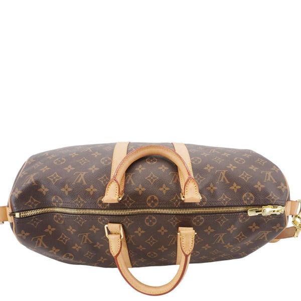 LOUIS VUITTON Keepall 45 Bandouliere Monogram Canvas Travel Bag Brown