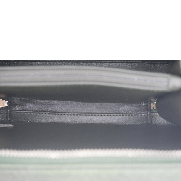 CHANEL Vanity Case Filigree CC Iridescent Quilted Caviar Leather Shoulder Bag Green