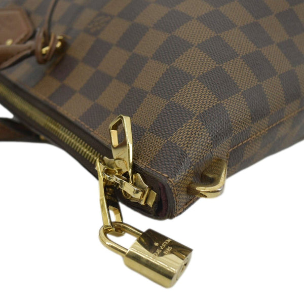 LOUIS VUITTON Belmont Damier Ebene Tote Bag Brown