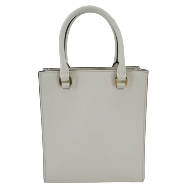 PRADA Saffiano Embossed Leather Crossbody Bag White