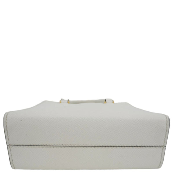 PRADA Saffiano Embossed Leather Crossbody Bag White