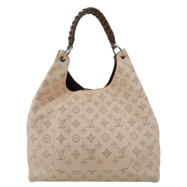 LOUIS VUITTON Carmel Mahina Leather Hobo Bag Cream