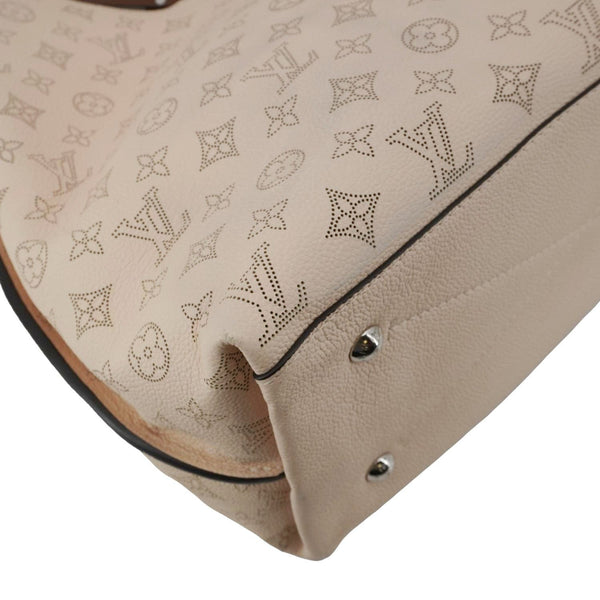 LOUIS VUITTON Carmel Mahina Leather Hobo Bag Cream